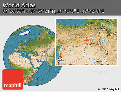 Satellite Location Map of the Area around 37° 42' 7" N, 41° 43' 30" E