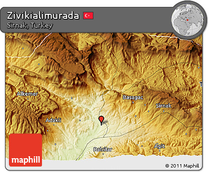 Physical 3D Map of Zivikialimurada