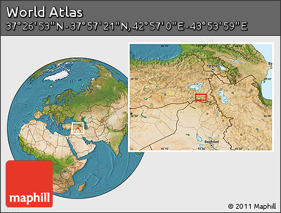 Satellite Location Map of the Area around 37° 42' 7" N, 43° 25' 29" E