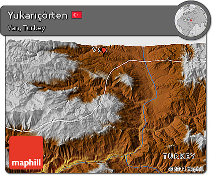 Physical 3D Map of Yukarıçörten