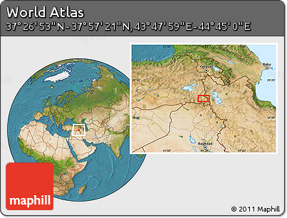 Satellite Location Map of the Area around 37° 42' 7" N, 44° 16' 29" E