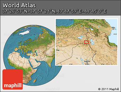 Satellite Location Map of the Area around 37° 42' 7" N, 44° 16' 29" E