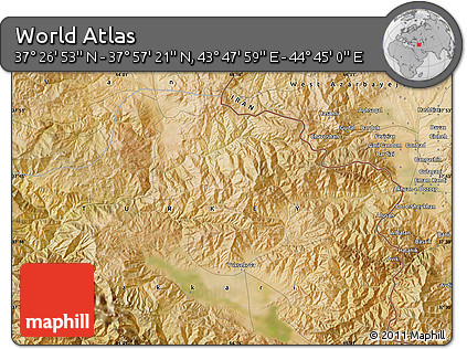 Satellite Map of the Area around 37° 42' 7" N, 44° 16' 29" E