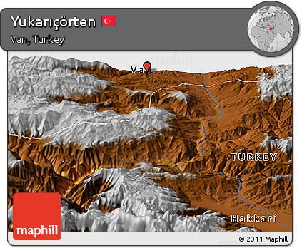 Physical Panoramic Map of Yukarıçörten