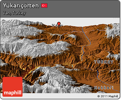 Physical Panoramic Map of Yukarıçörten