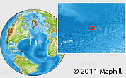 Physical Location Map of the area around 37° 42' 7" N, 44° 7' 30" W
