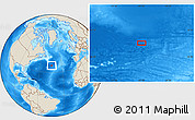 Shaded Relief Location Map of the area around 37° 42' 7" N, 44° 7' 30" W