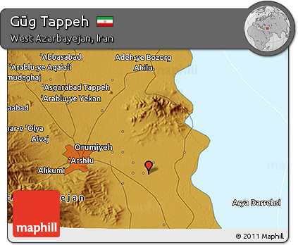 Physical 3D Map of Gūg Tappeh