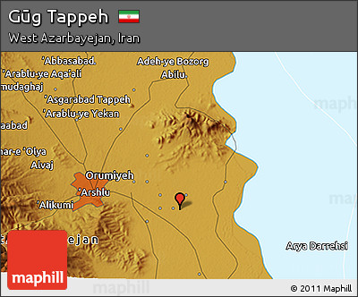 Physical 3D Map of Gūg Tappeh