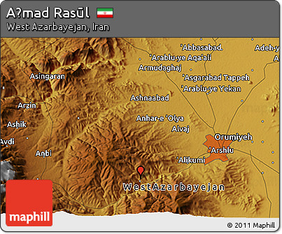 Physical 3D Map of Aḩmad Rasūl