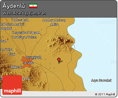 Physical 3D Map of Āydenlū