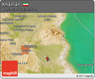 Satellite 3D Map of Khānīān