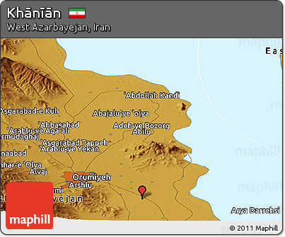 Physical Panoramic Map of Khānīān