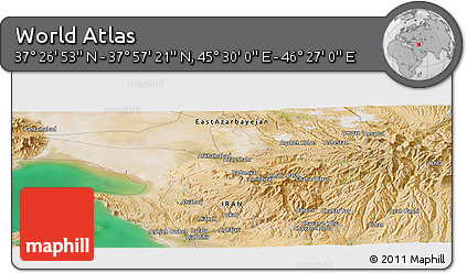 Satellite Panoramic Map of the Area around 37° 42' 7" N, 45° 58' 30" E