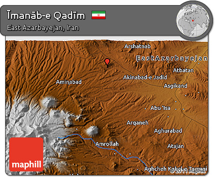 Physical 3D Map of Īmanāb-e Qadīm