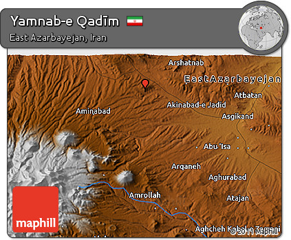 Physical 3D Map of Yamnab-e Qadīm
