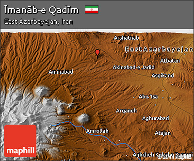 Physical 3D Map of Īmanāb-e Qadīm