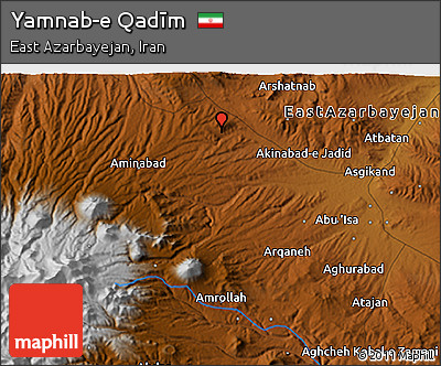 Physical 3D Map of Yamnab-e Qadīm