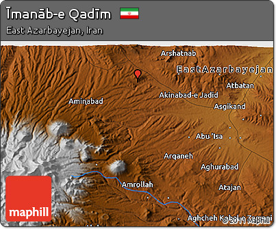 Physical 3D Map of Īmanāb-e Qadīm