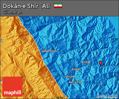 Political Map of Dokān-e Shīr `Alī