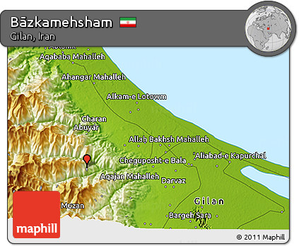 Physical 3D Map of Bāzkamehsham