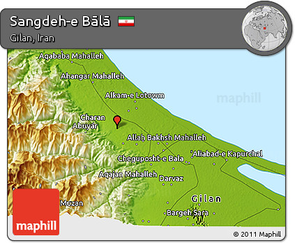 Physical 3D Map of Sangdeh-e Bālā