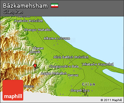 Physical 3D Map of Bāzkamehsham