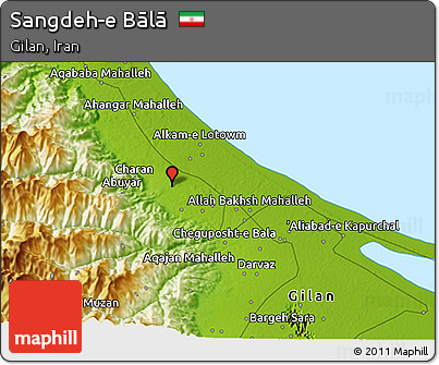 Physical 3D Map of Sangdeh-e Bālā