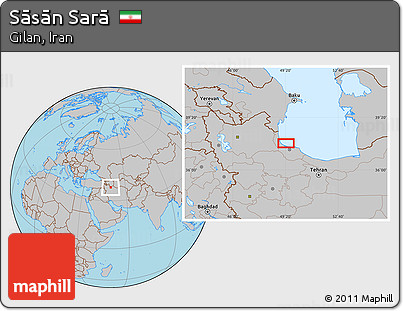 Gray Location Map of Sāsān Sarā