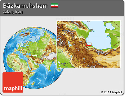 Physical Location Map of Bāzkamehsham