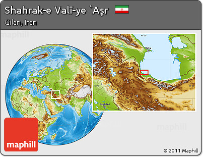 Physical Location Map of Shahrak-e Valī-ye `Aşr