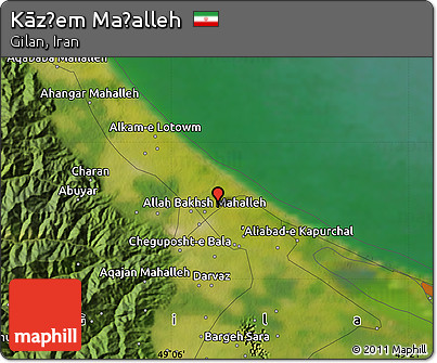 Satellite Map of Kāz̧em Maḩalleh