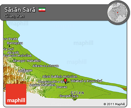 Physical Panoramic Map of Sāsān Sarā