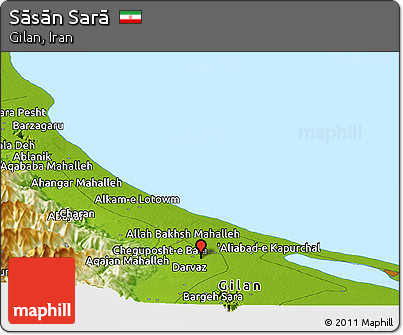 Physical Panoramic Map of Sāsān Sarā