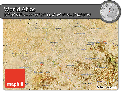 Satellite Map of the Area around 37° 42' 7" N, 4° 10' 30" W