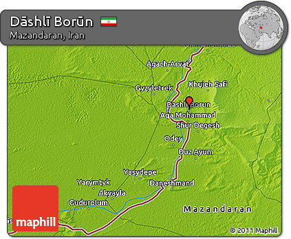 Physical 3D Map of Dāshlī Borūn