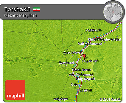 Physical 3D Map of Torshaklī