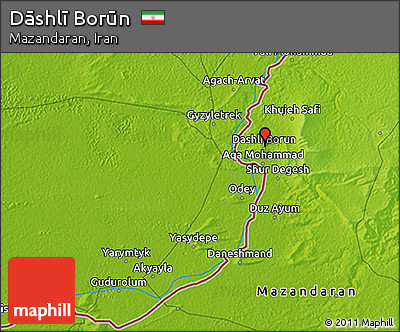 Physical 3D Map of Dāshlī Borūn