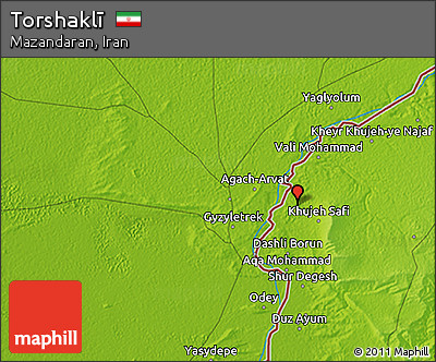 Physical 3D Map of Torshaklī