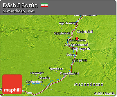Physical 3D Map of Dāshlī Borūn