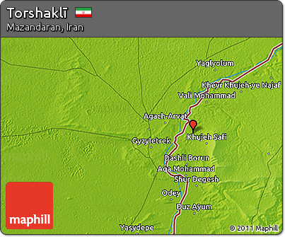 Physical 3D Map of Torshaklī