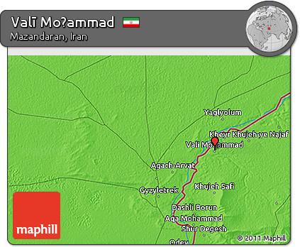 Political 3D Map of Valī Moḩammad