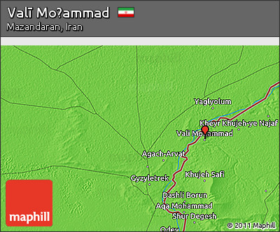 Political 3D Map of Valī Moḩammad
