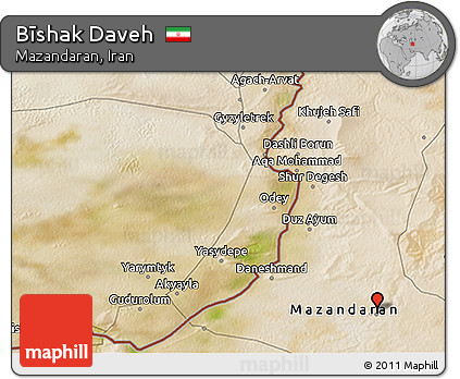 Satellite 3D Map of Bīshak Daveh