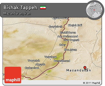 Satellite 3D Map of Bīshak Tappeh