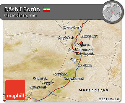 Satellite 3D Map of Dāshlī Borūn