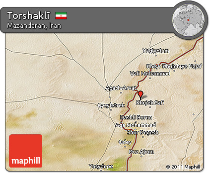 Satellite 3D Map of Torshaklī