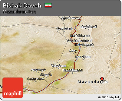 Satellite 3D Map of Bīshak Daveh