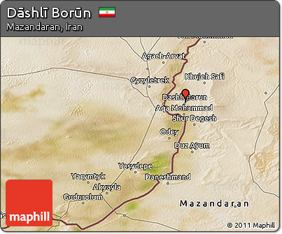 Satellite 3D Map of Dāshlī Borūn