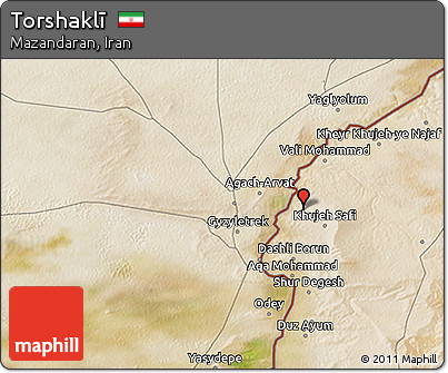 Satellite 3D Map of Torshaklī
